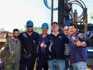 Passalacqua supervisó el pozo perforado en el barrio El Chogüí de Garupá: es la quinta perforación profunda que se realiza en Misiones